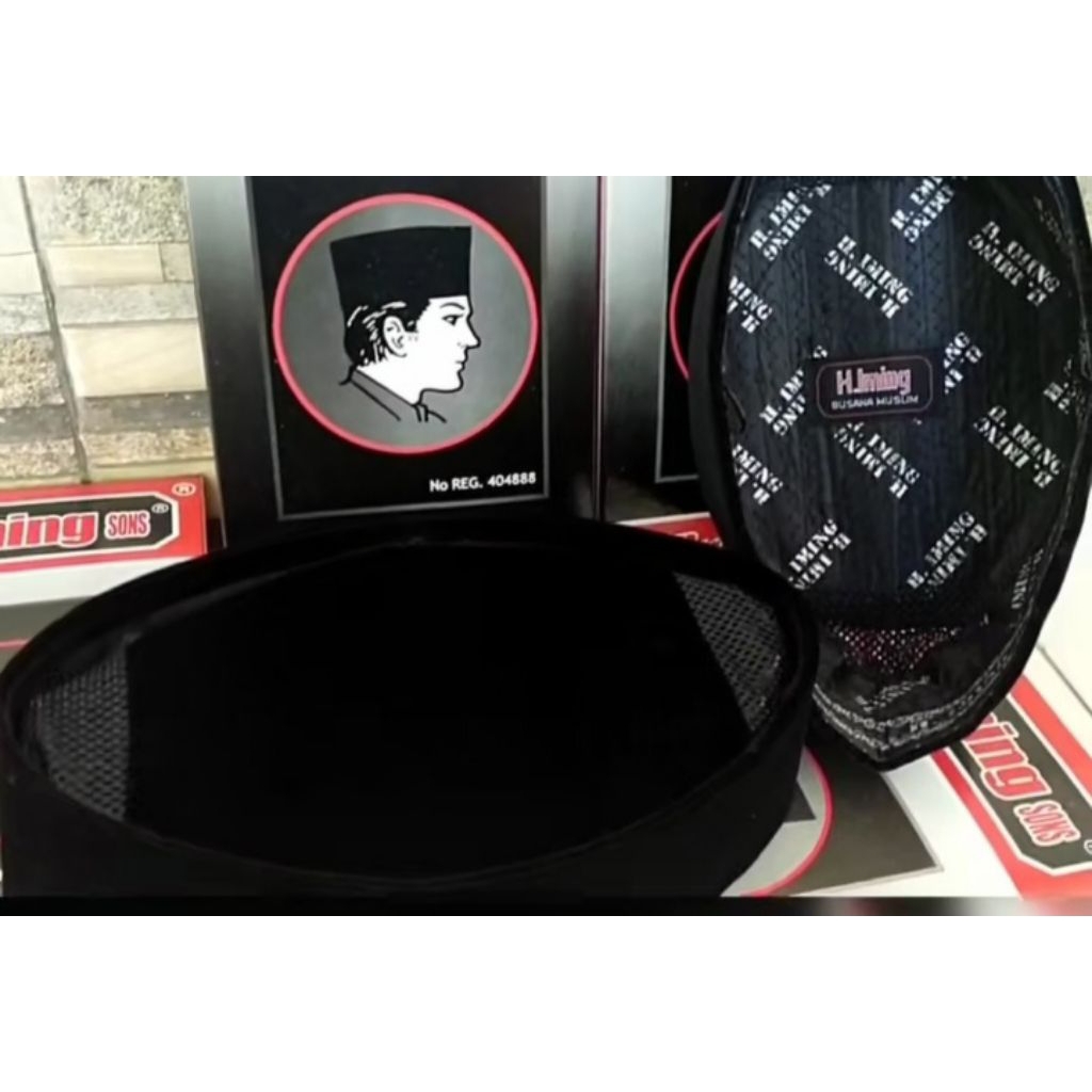 Peci Haji Iming Hitam Polos Songkok 7/8/9/10cm Dewasa