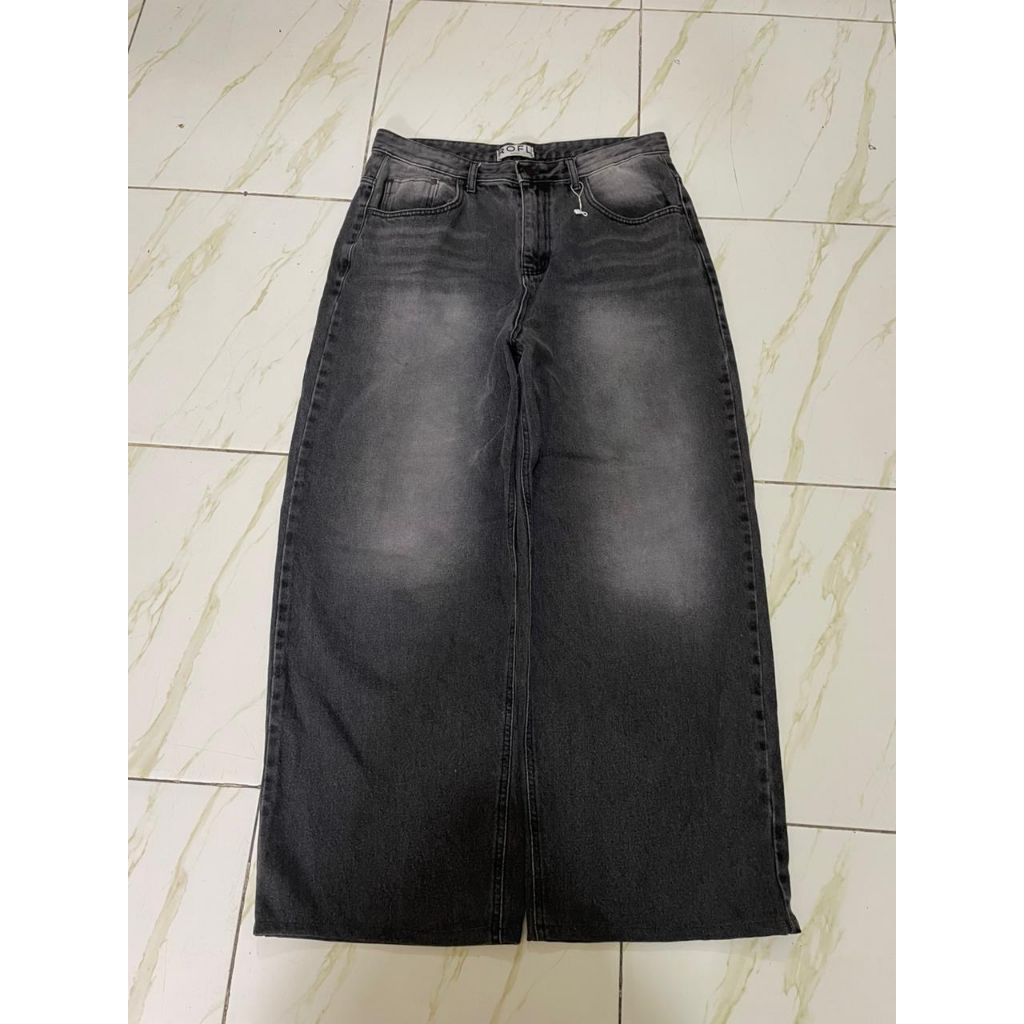 CELANA BAGGY BLACK WASH