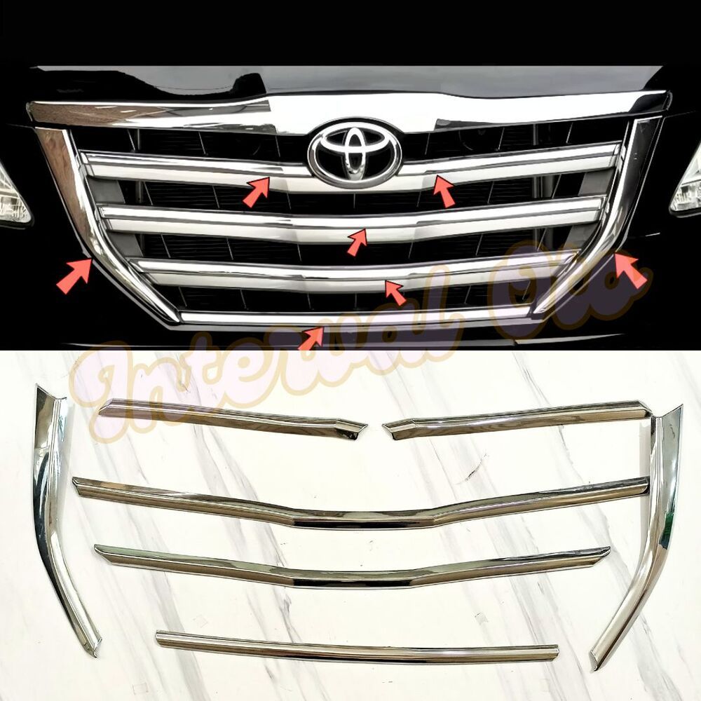 List Grill Depan Mobil Innova 2014 Cover Lis Gril Radiator 7pcs Chrome