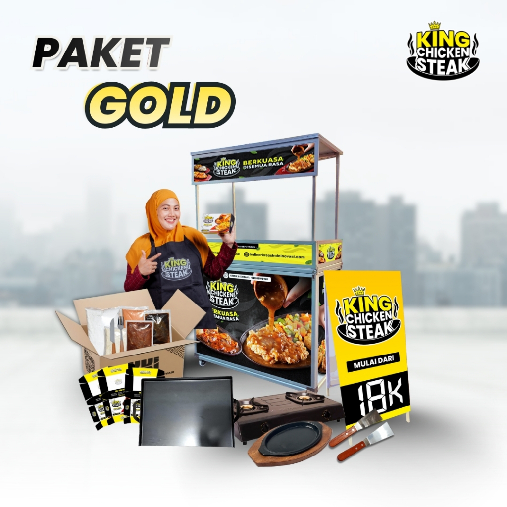 Kemitraan Franchise Chicken Steak Kekinian Terlaris - Paket Gold