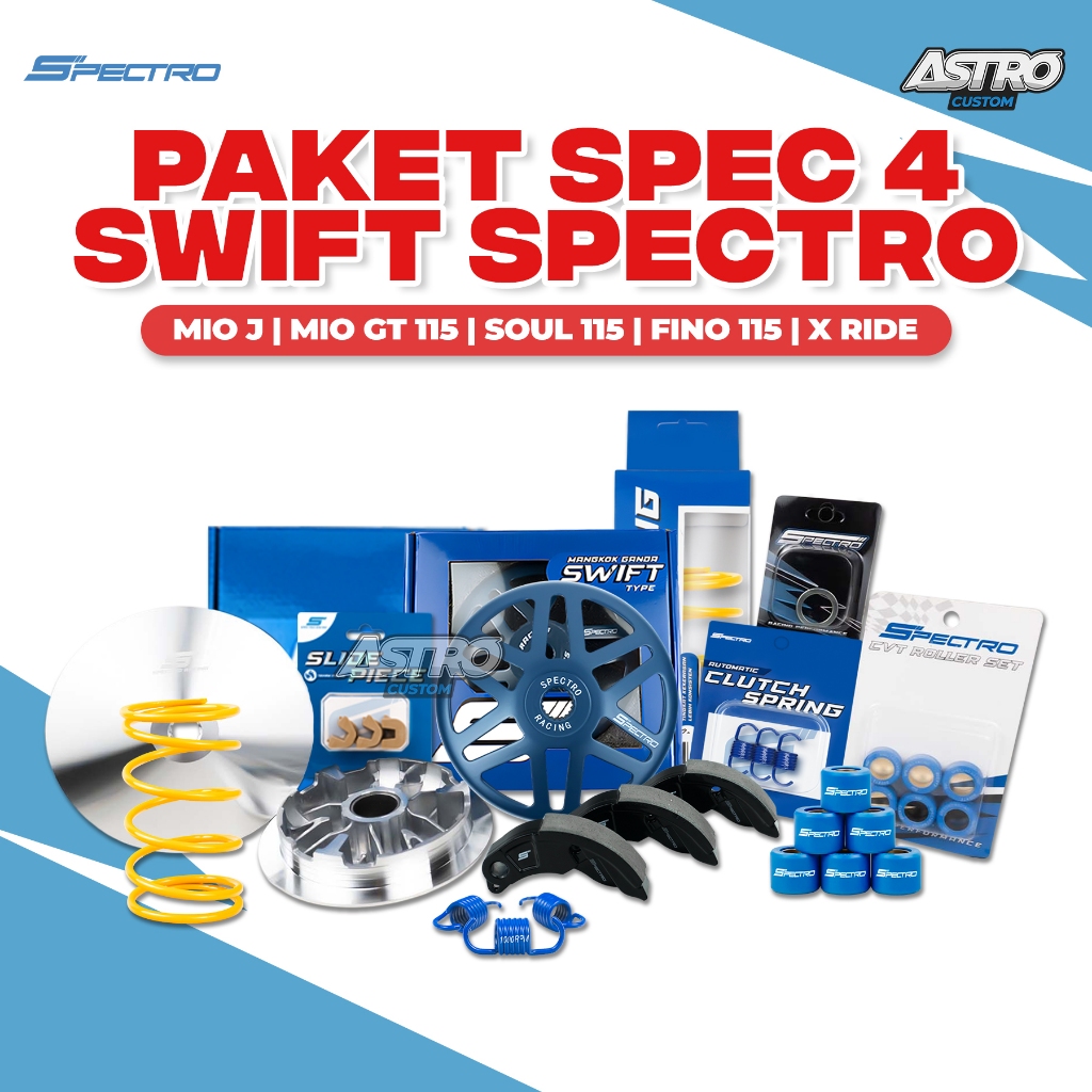 Spectro Paket Spec 4 Swift Mio J Soul Fino XRide 115 Mangkok Ganda Kartel Pulley Roller Per Racing