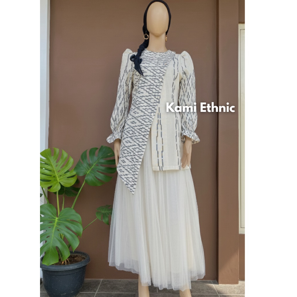 couple tenun - tunik tenun - atasan wanita - baju tenun wanita - seragam keluarga