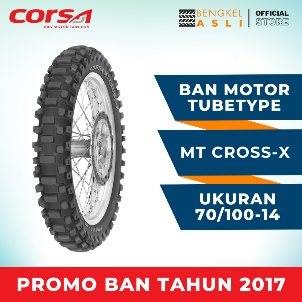 (PROMO BAN TAHUN 2017) Ban Motor CORSA MT CROSS-X Ring 14 70/100-14 Tubetype (TT)