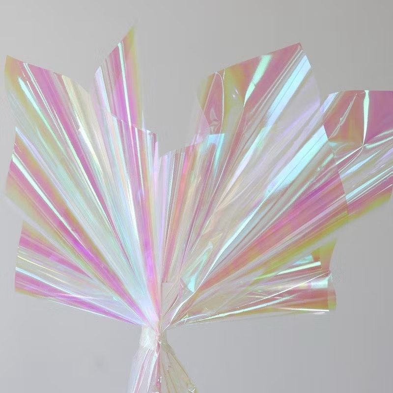 (ECER) Cellophane Hologram TEBAL Flower Wrapping Paper kertas buket Hologram Bouquet Bunga Cellophan