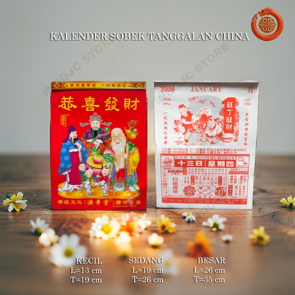 Kalender Sobek tanggalan China Harian Tahun 2026 new imlek