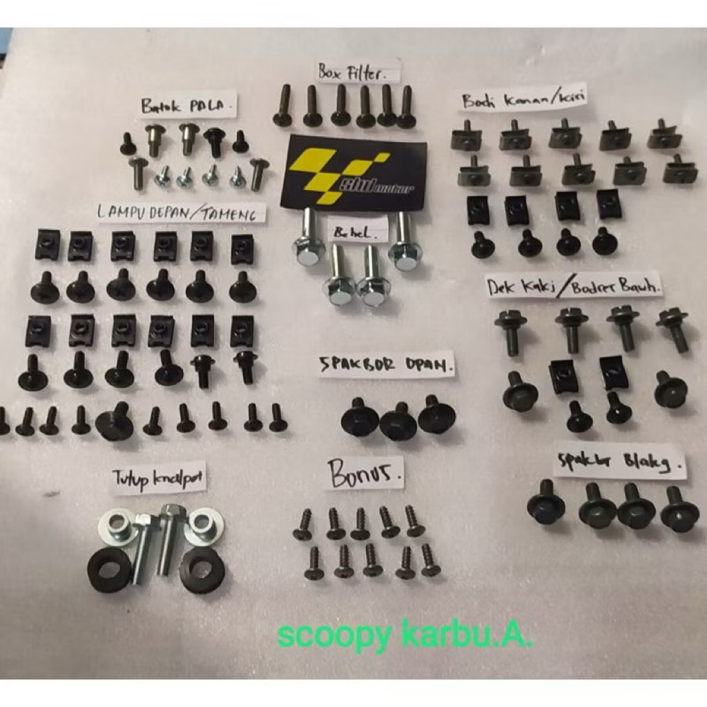 Paket Baut Body Honda Blade 125 FI Injeksi Full Set Lengkap -  Boltshop