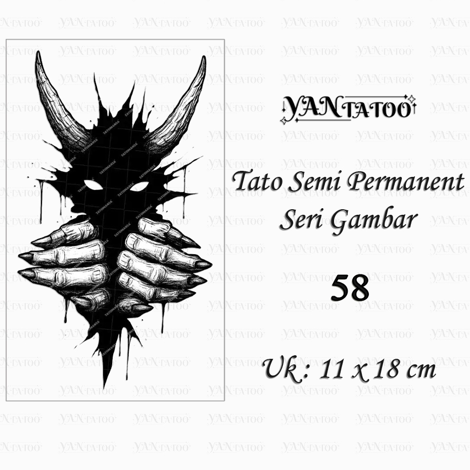 YanTatoo - Stiker Tato Semi Permanen Tahan Lama Seri Gambar 58