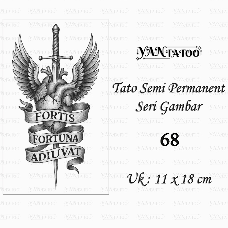 YanTatoo - Stiker Tato Semi Permanen Tahan Lama Seri Gambar 68