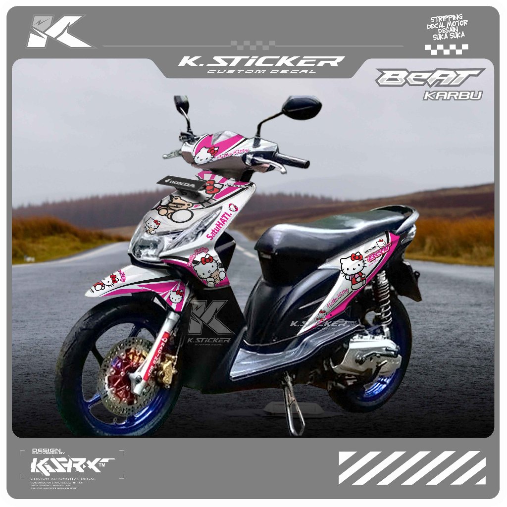 DECAL STICKER HONDA BEAT KARBU LORENZO BIRU