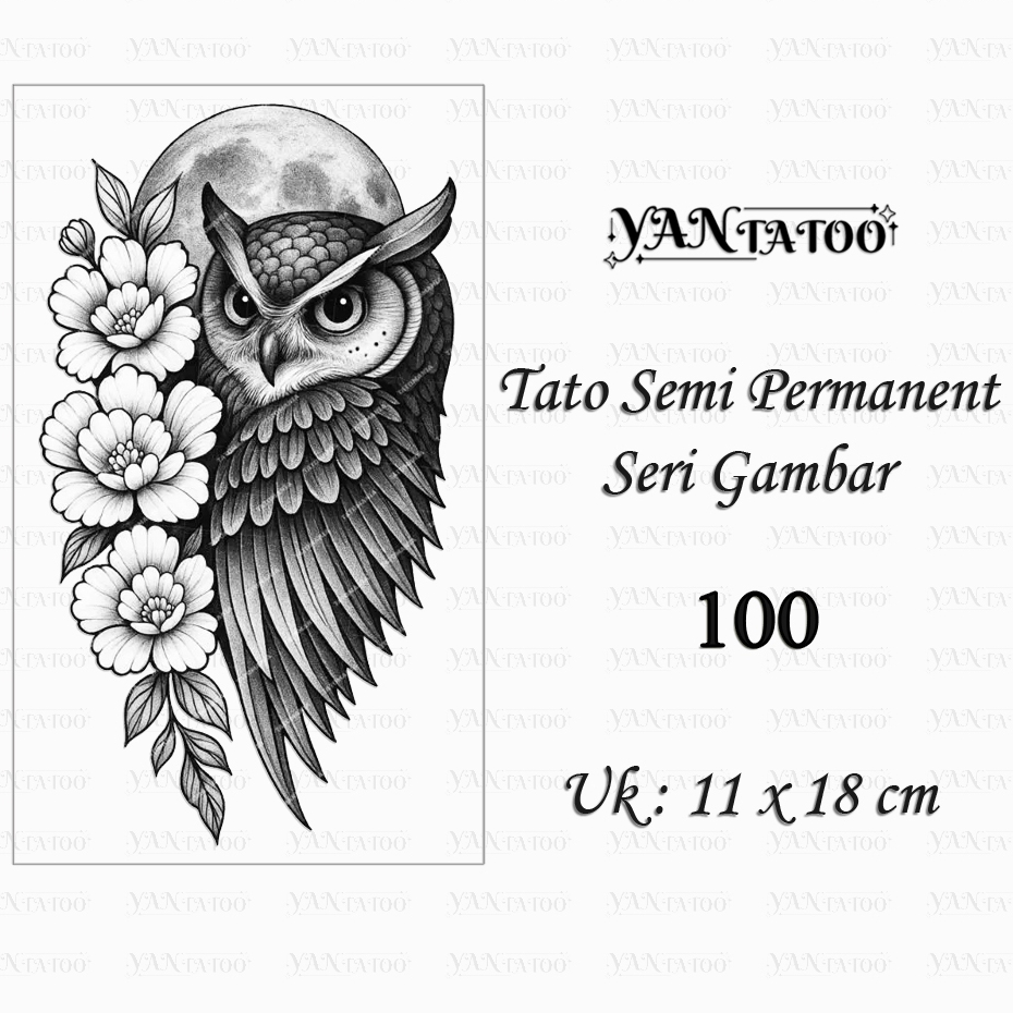 YanTatoo - Stiker Tato Semi Permanen Tahan Lama Seri Gambar 100