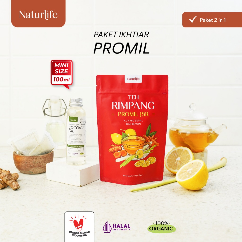 (BUNDLING HEMAT) TEH JSR PROMIL NATURLIFE & VIRGIN COCONUT OIL / RAMUAN PROMIL JSR / JSR PROMIL / RE