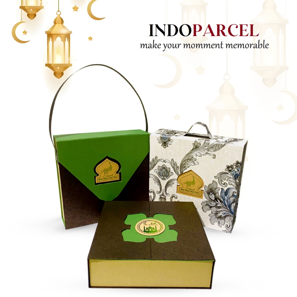 INDOPARCEL - Eid Harmony Box Hard Box Edisi Lebaran Tempat Penyimpan 4 Toples Kue Kering 500 gram Bo