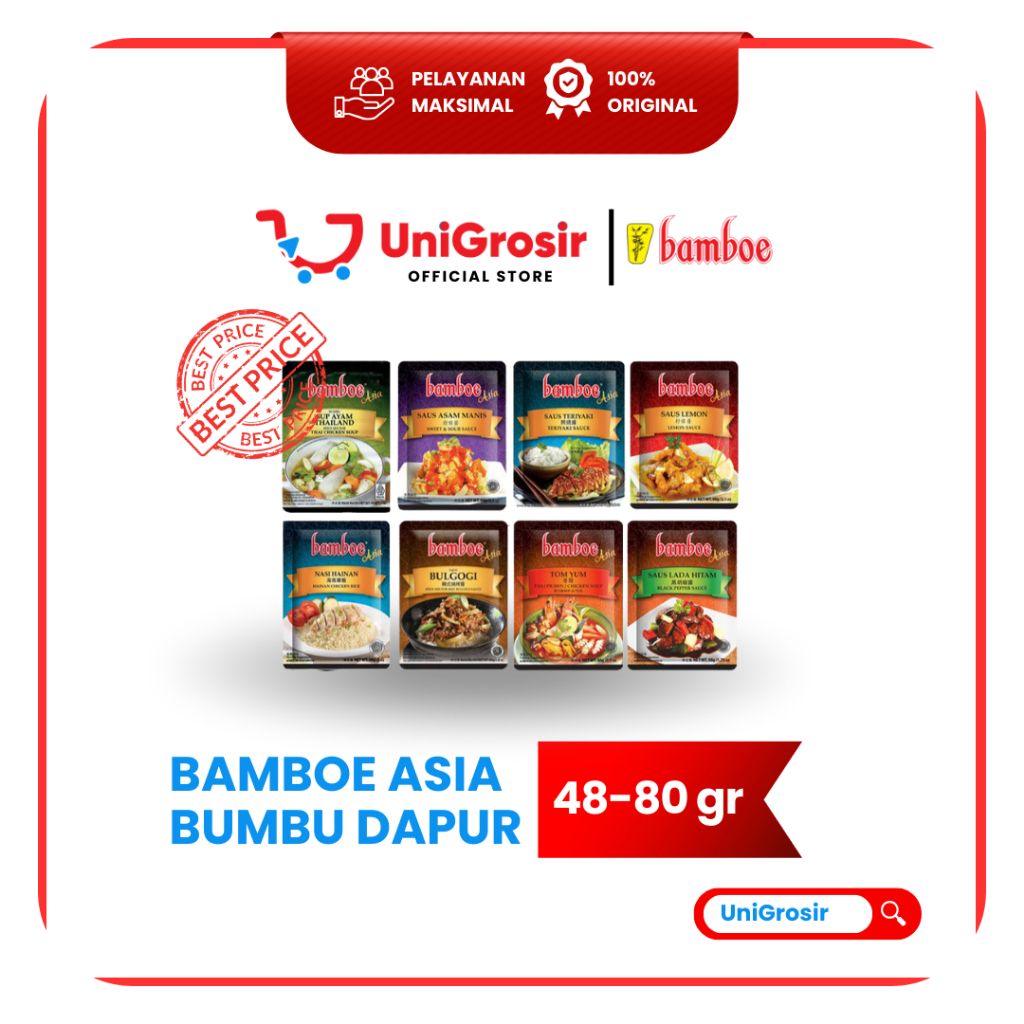 [UniGrosir] BAMBOE ASIA BUMBU DAPUR TOM YUM HAINAN LADA HITAM TERIYAKI BULGOGI ASAM MANIS LEMON