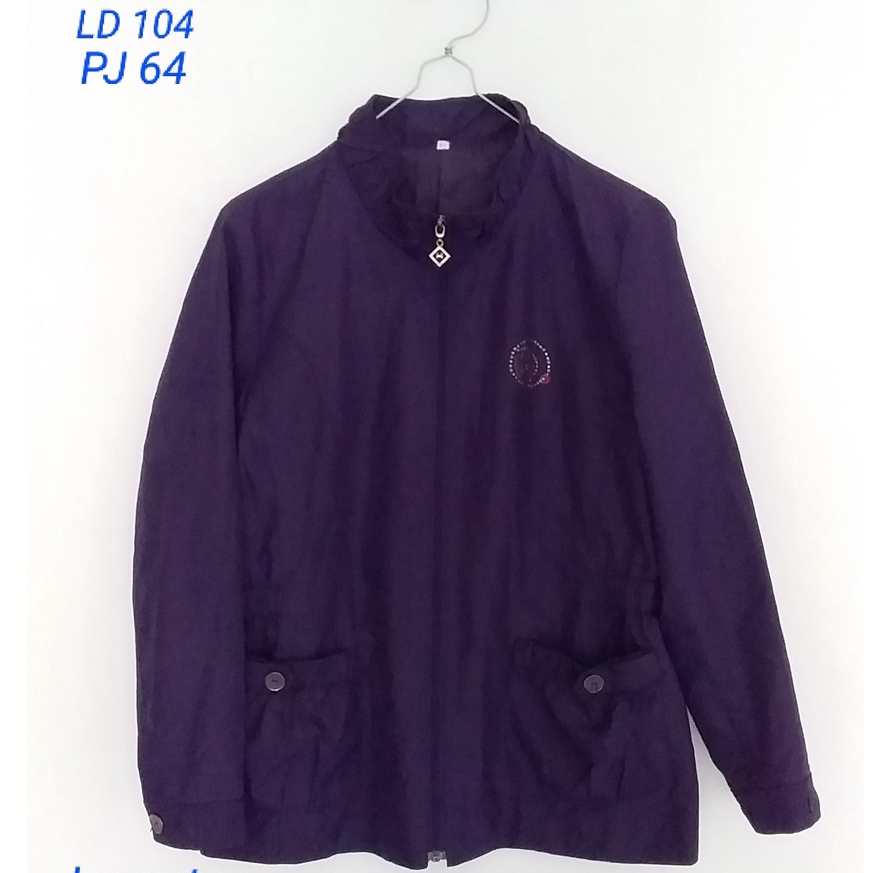 Jaket  warna ungu parasut wanita no merek