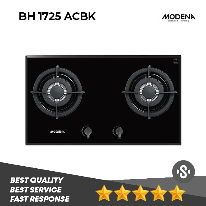 Modena BH 1725 ACBK 1725ACBK BH1725ACBK 70cm Kompor Tanam 2 tungku 70 cm