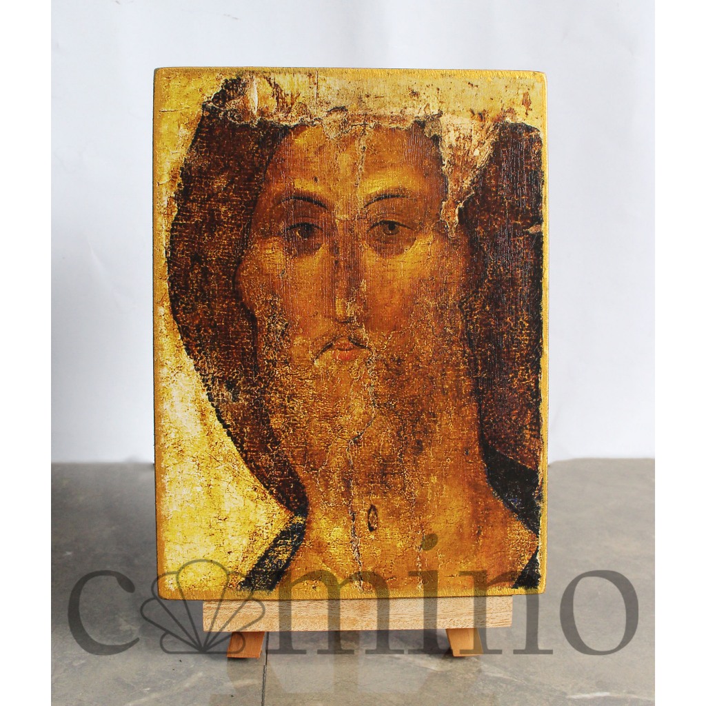 Ikon Kristus Penebus | Kayu Asli Tuhan Yesus Christ Redeemer Andrei Rublev |  Ortodoks Kristen Katol