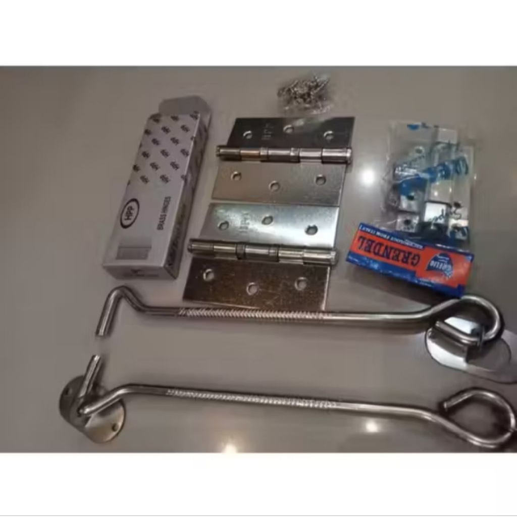 Paket Jendela Satu Set Hak Angin Engsel Grendel Cutter