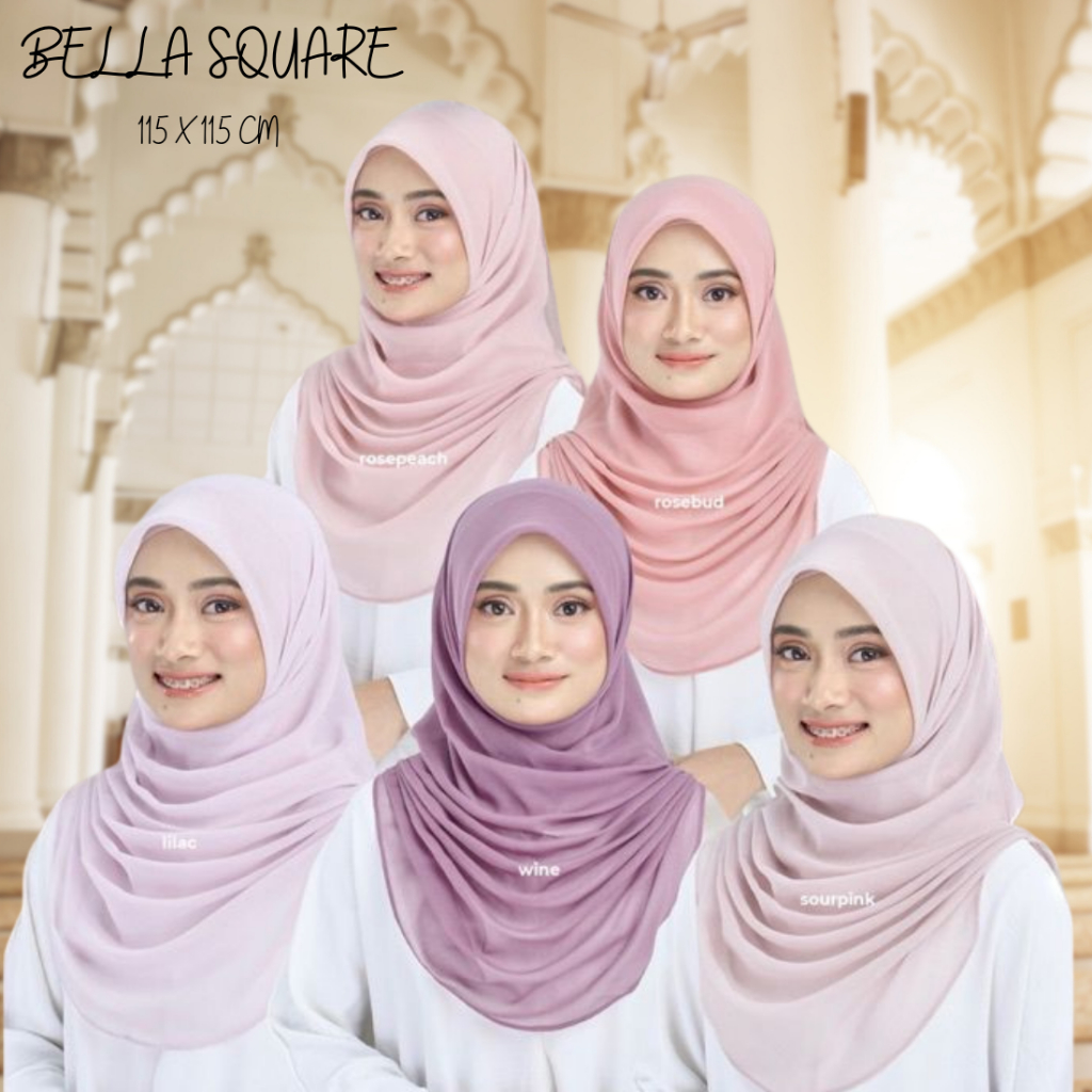Jilbab Bella Square Premium 60 Warna Hijab Segiempat Bella Square Kerudung Segi Empat/AYZEL HIJAB