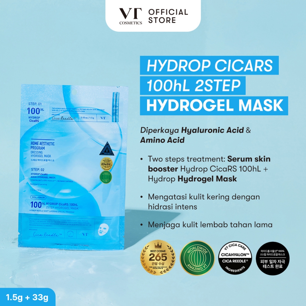 VT Cosmetics Hydrop CicaRS 100hL 2Step Hydrogel Mask 1ea