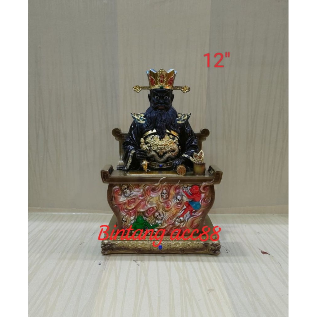 patung dewa raja neraka/ giam lo ong - fiber - 12inch