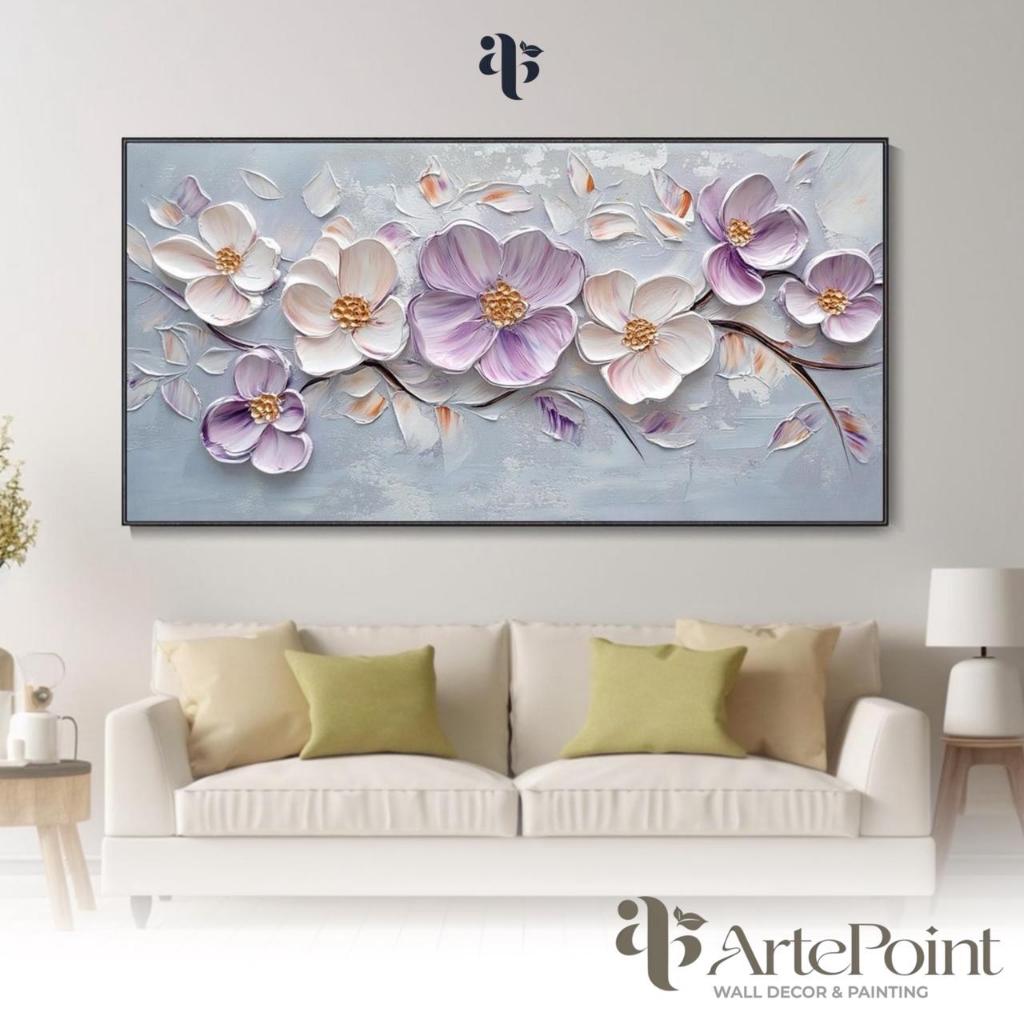 Lukisan dinding bunga aesthetic modern art painting lukisan kanvas Hiasan dinding aesthetic