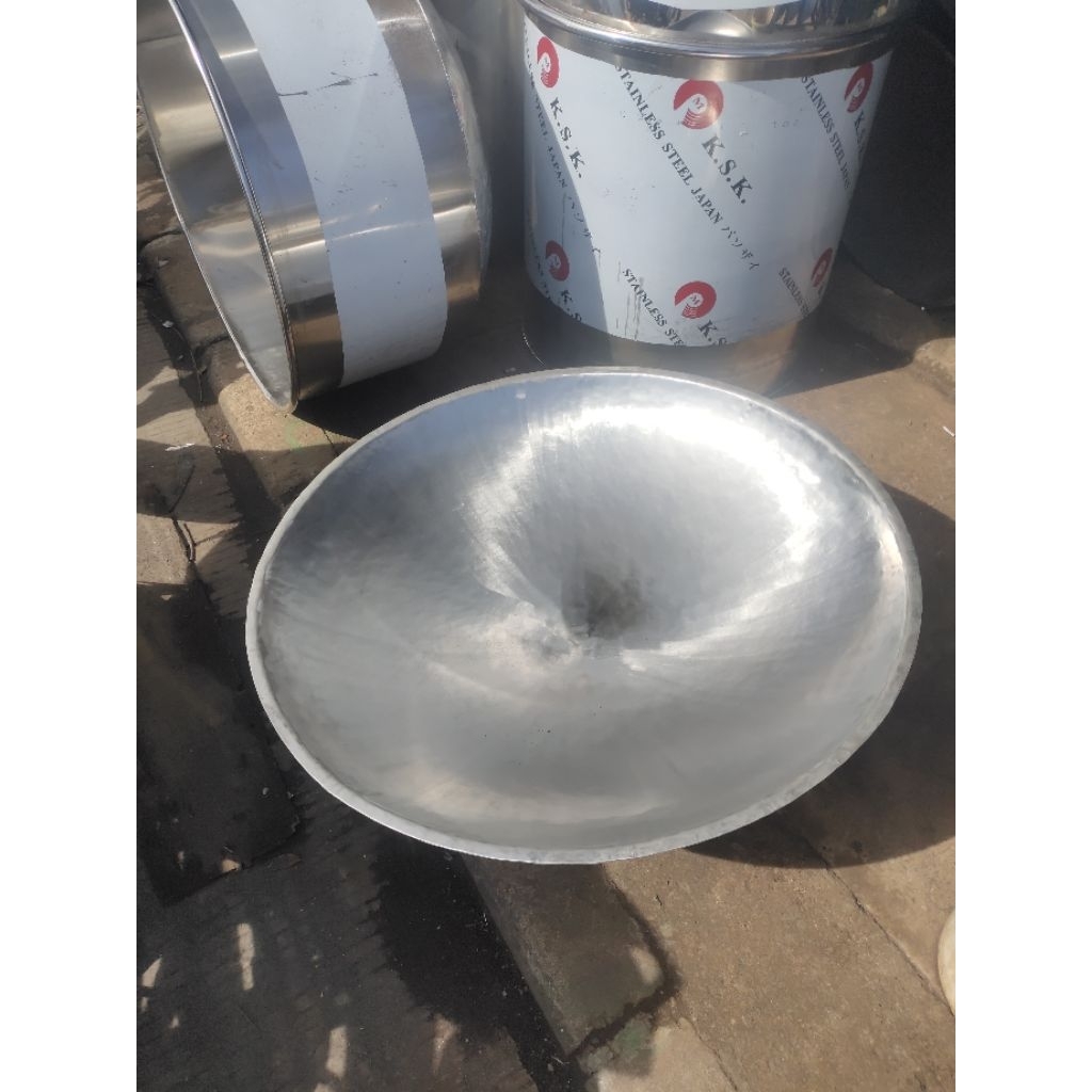wajan stainless ukuran 115 cm | wajan stainless bandung | wajan stainles besar