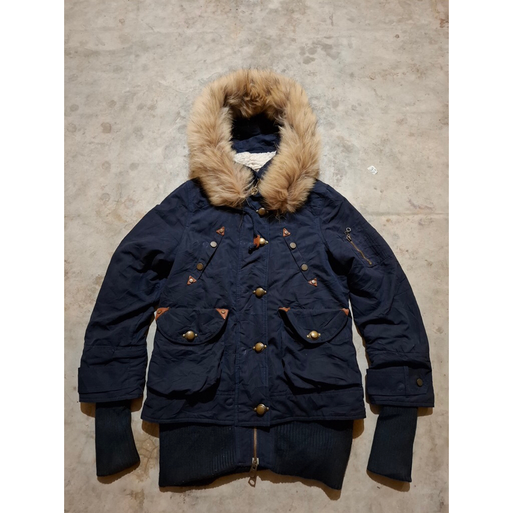 VTG SPIRAL TEMPT FAUX FUR JACKET LGB IF SIX WAS NINE STYLE