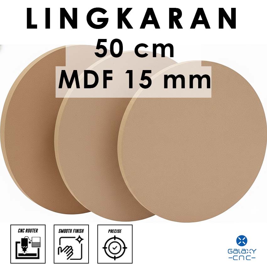 lingkaran 50 cm - MDF 15 mm - MDF hijau / papan HMR