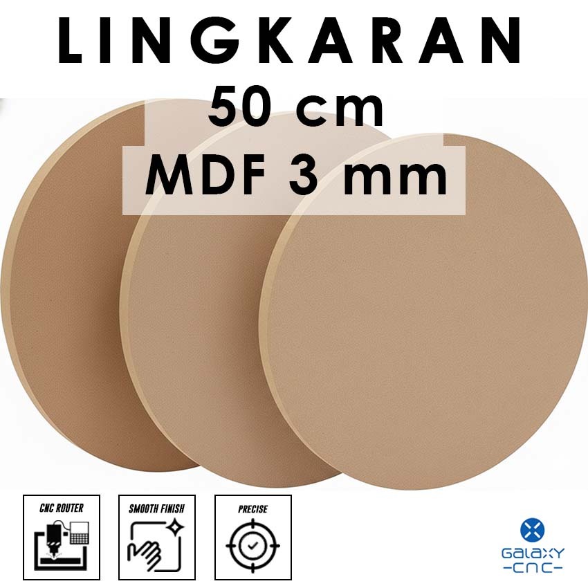 lingkaran 50 cm - MDF 3 mm - MDF hijau / papan HMR