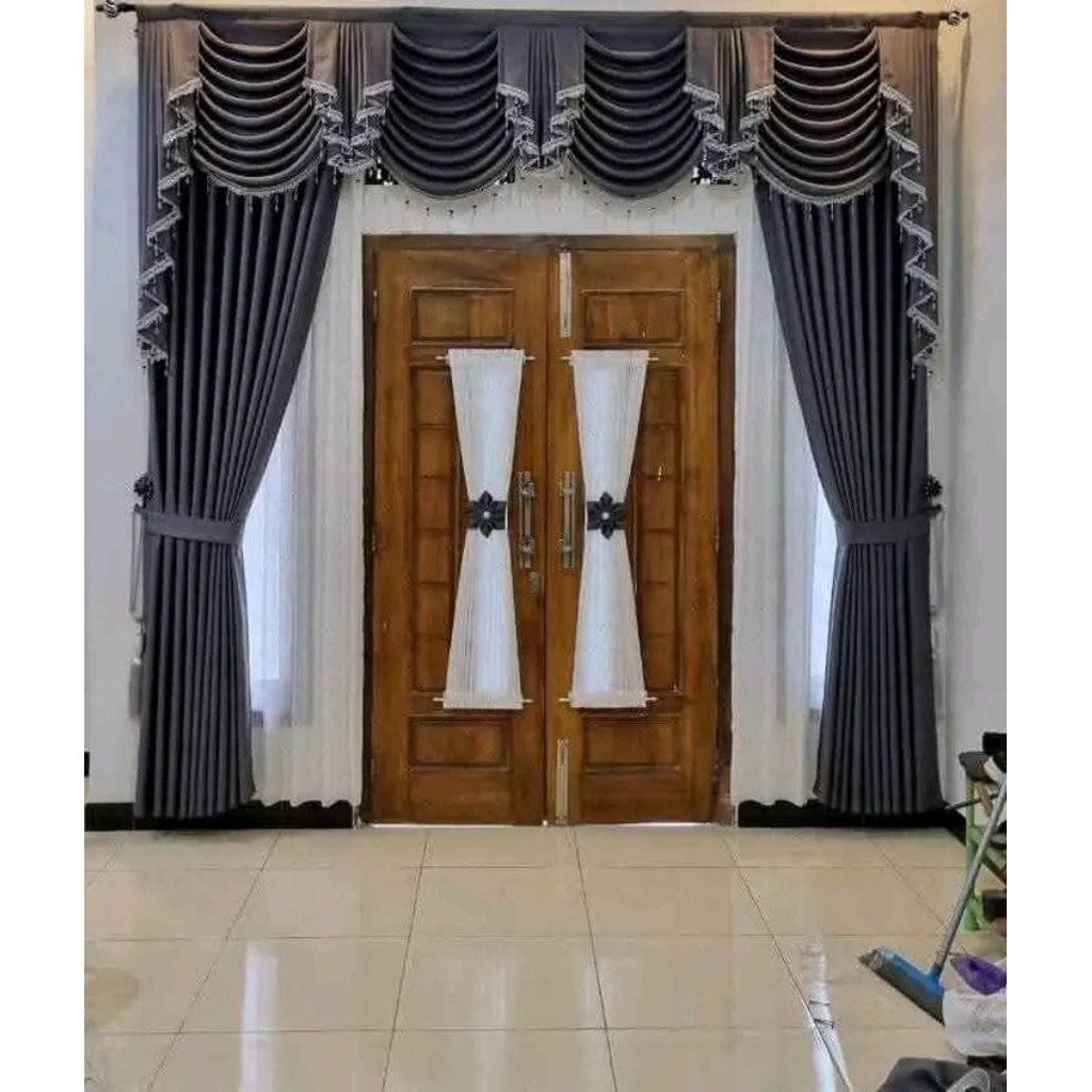 Gorden hordeng blackout poni gelombang mewah elegan