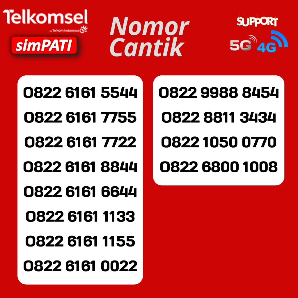 Kartu Perdana Telkomsel Simpati Cantik - Nomor Cantik Telkomsel - Nomor Cantik Simpati - kartu Perda