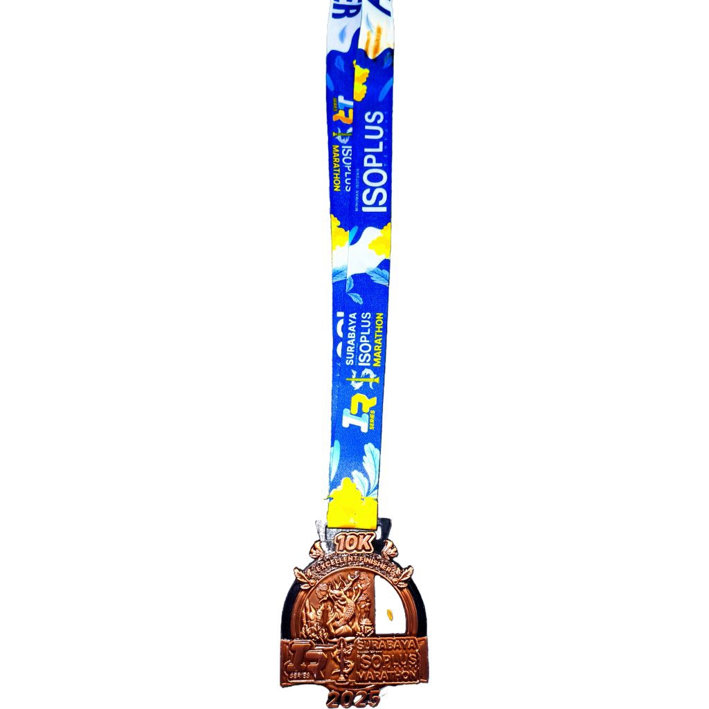 Medali Finisher Running Event Lari Surabaya Isoplus Marathon 2025 - 10K