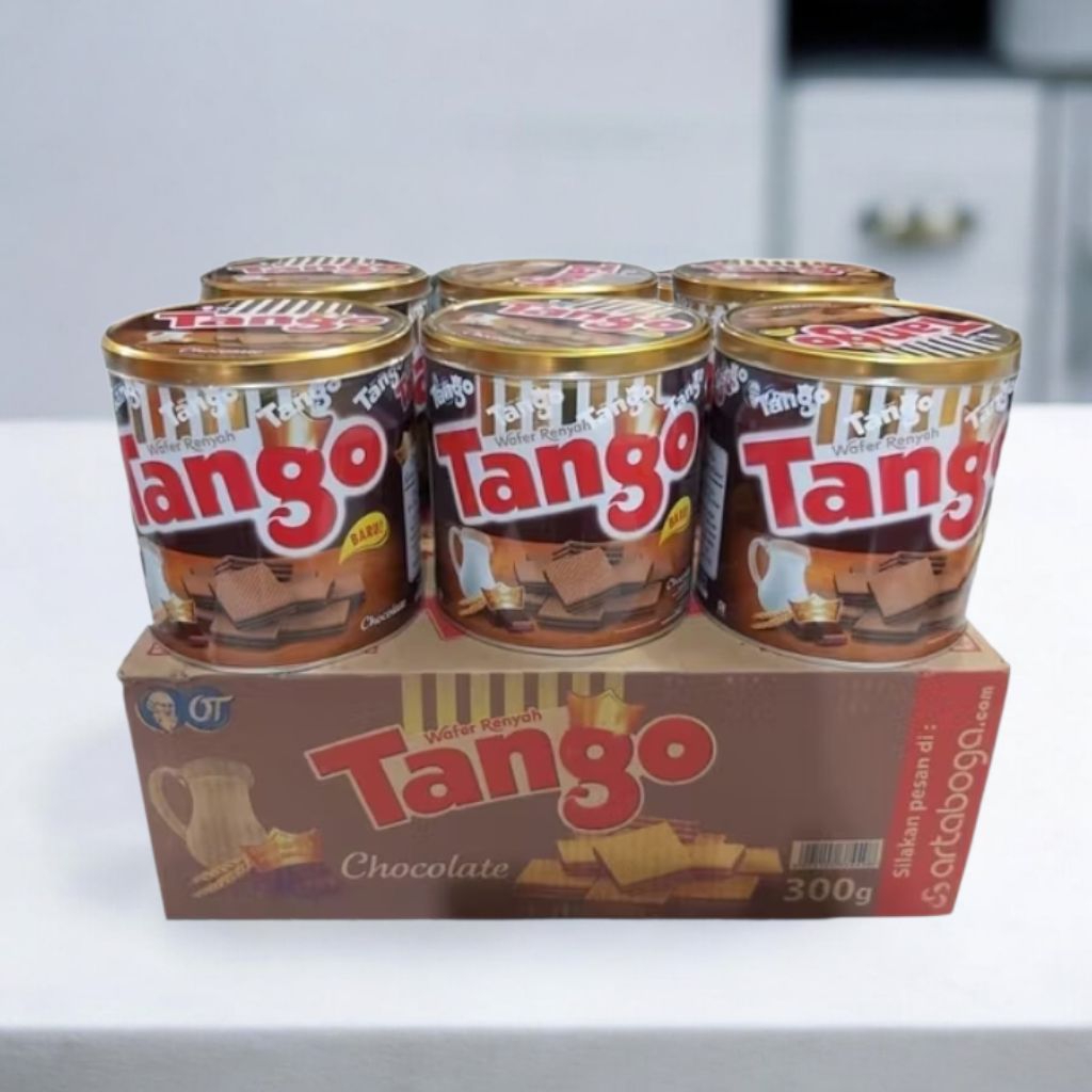 (1Karton isi 6 Kaleng) Tango Wafer Coklat 240gr