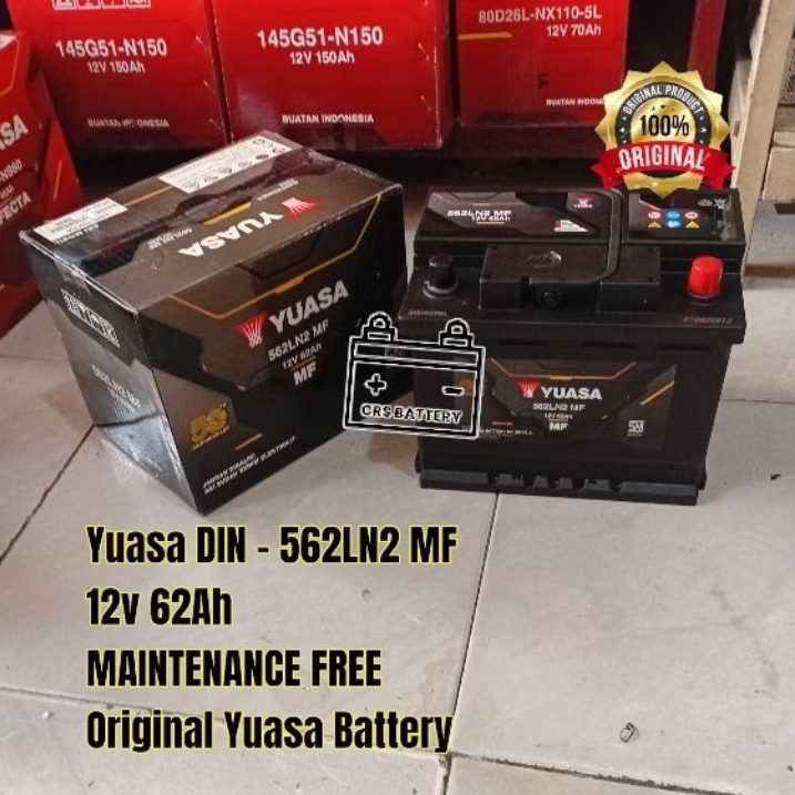 Aki Accu Innova Reborn, Fortuner VRZ Bensin Yuasa 562LN2 LN2 MF 62Ah