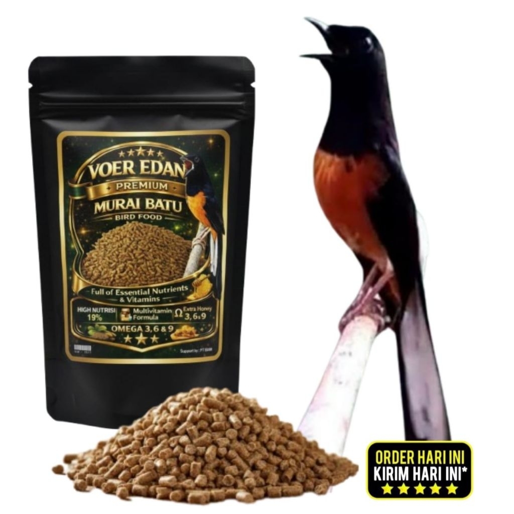 VOER EDAN - Voer Murai Batu Pakan Voer High Protein, Multivitamin Untuk Burung Murai PRODUK TERLARIS
