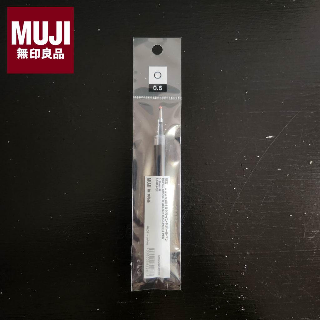 MUJI Smooth Gel Ink Ballpoint Refill 0,5 - Refill Bolpen - Isi Pen - Versi Terbaru Smooth