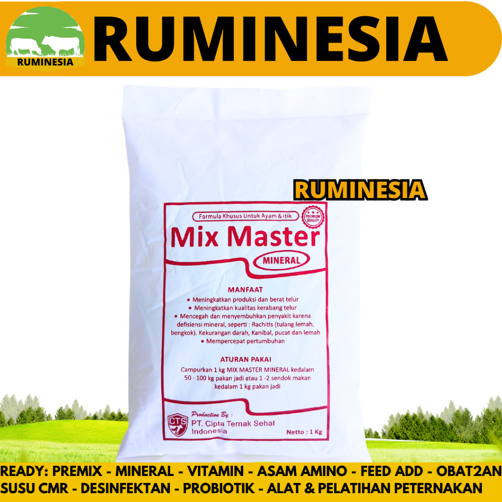 Mineral Ayam MIX MASTER MINERAL 1KG - Suplemen Mineral untuk Ayam & Itik