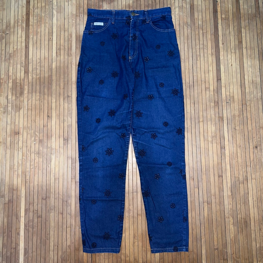 KENZO WOMEN EMBROIDERED BLUE JEANS vivienne westwood