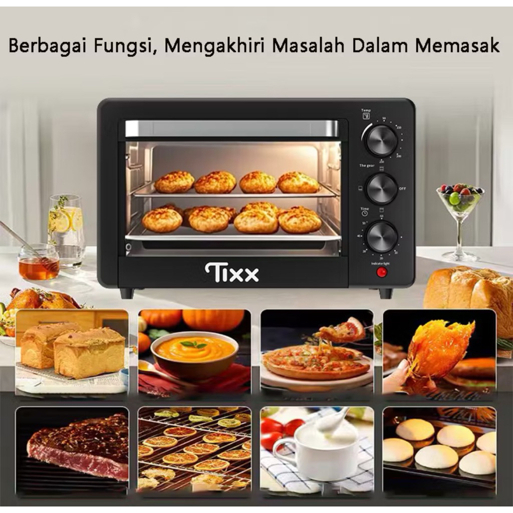 TRONIXY Oven Listrik Low Watt 600W  15L/30L Oven Tangkring Panggang Pizza Serbaguna