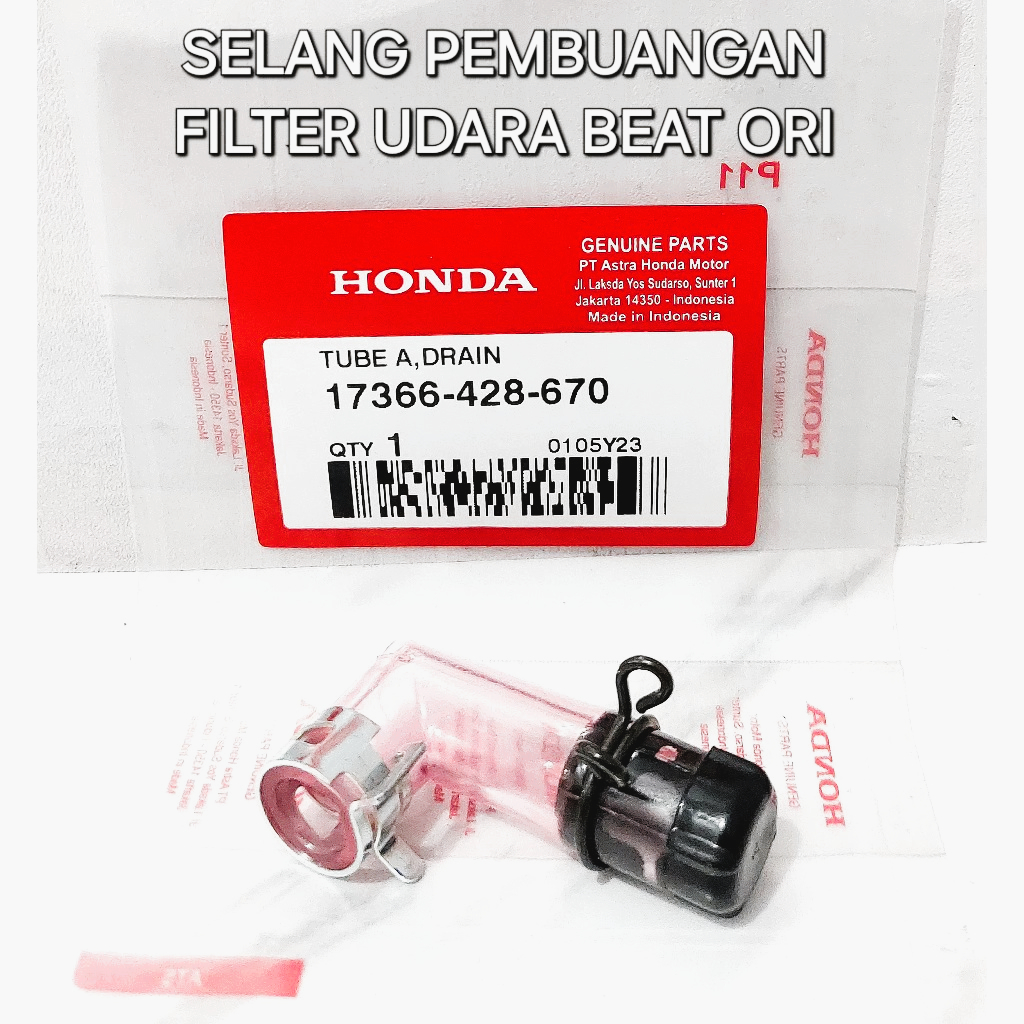 SELANG PEMBUANGAN FILTER UDARA + KLEM BEAT 17366-428-670