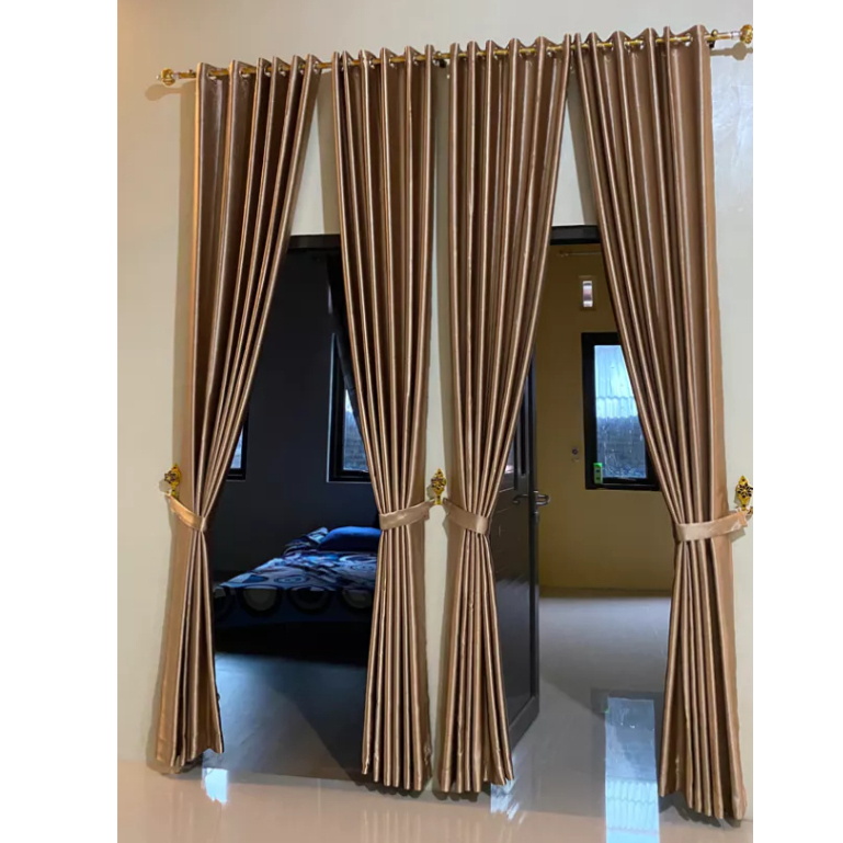 Garansi Kepuasan Gorden Jendela Polos Premium Glossy Minimalis 8 9 10 12 Gelombang Panjang 250 270Cm