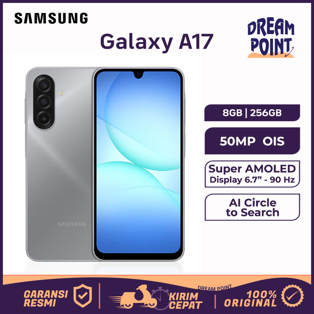 Samsung Galaxy A17 LTE 8/128GB HP Murah 2 Jutaan Handphone Android Ram Besar HP Gaming Baru Original