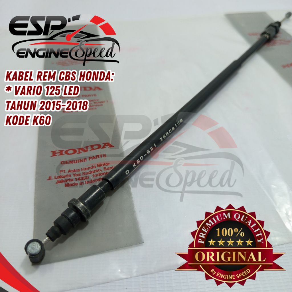 Kabel rem depan cbs honda vario 125 genio scoopy new esp kode k60 koj original