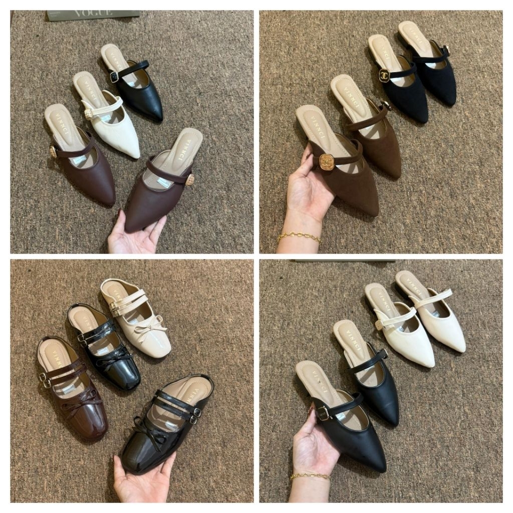 KHUSUS RESELLER Flatshoes tali belakang sepatu Pansus pita wanita