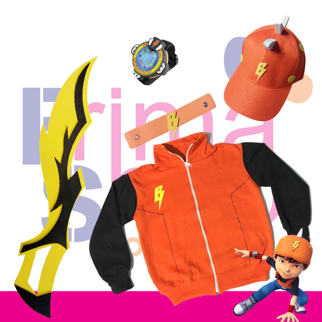 TOPI + JAM TANGAN + 1 PEDANG MAINAN  + JAKET SWEATER BOBOIBOY GALAXY