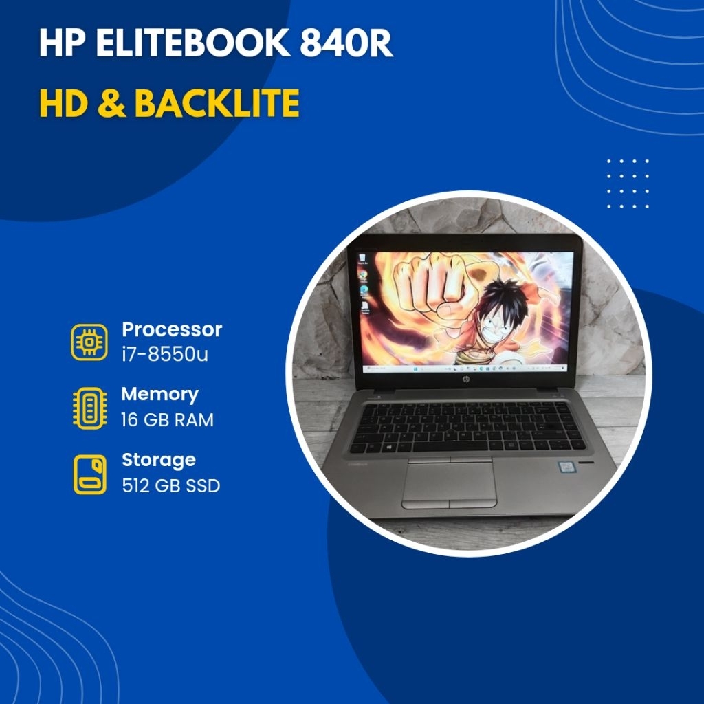 HP ELITEBOOK 840R i7-8550u/RAM 16GB/SSD 512GB NVME/HD/BACKLITE