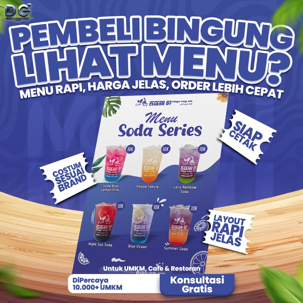 Jasa Desain Menu Makanan & Minuman UMKM | Cafe & Restoran