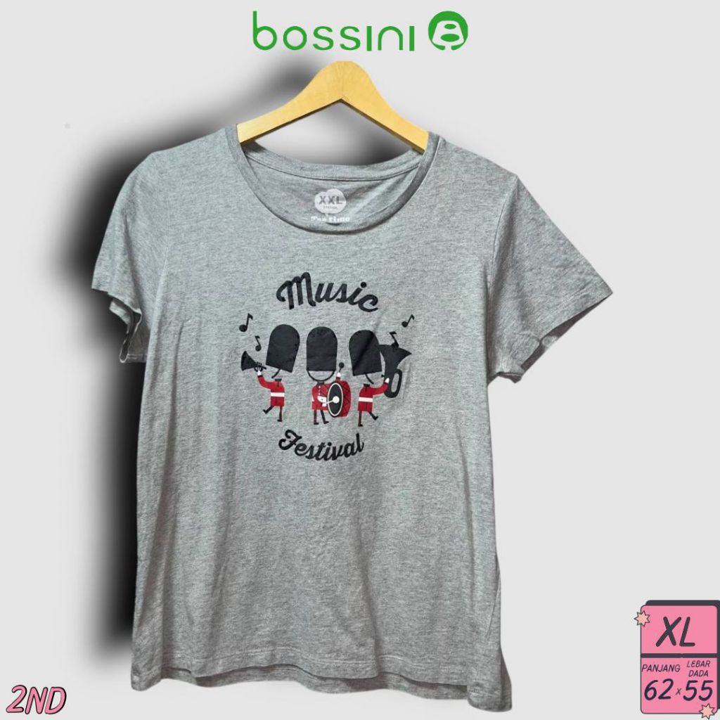 Kaos Wanita Bossini Abu Size XL