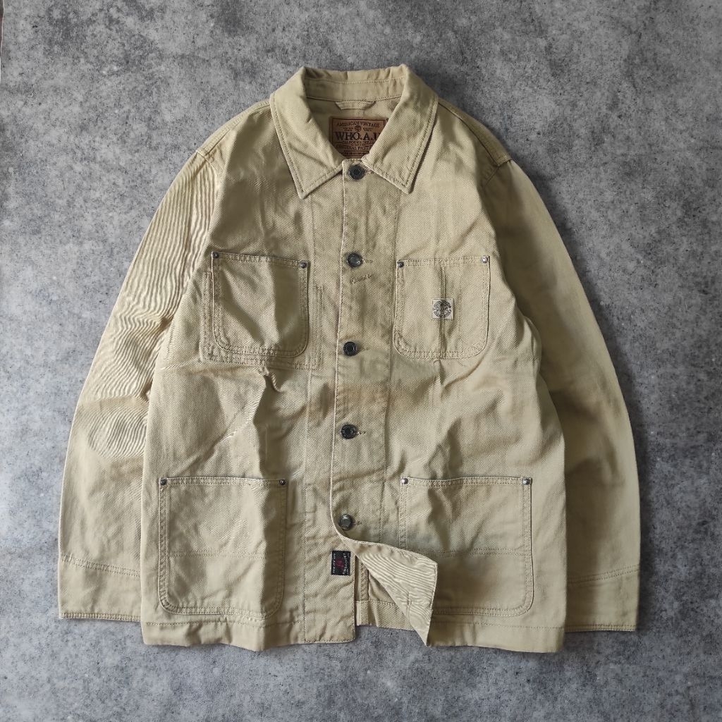 WHO.AU AMERICAN VINTAGE - CHORE DENIM JACKET CREAM