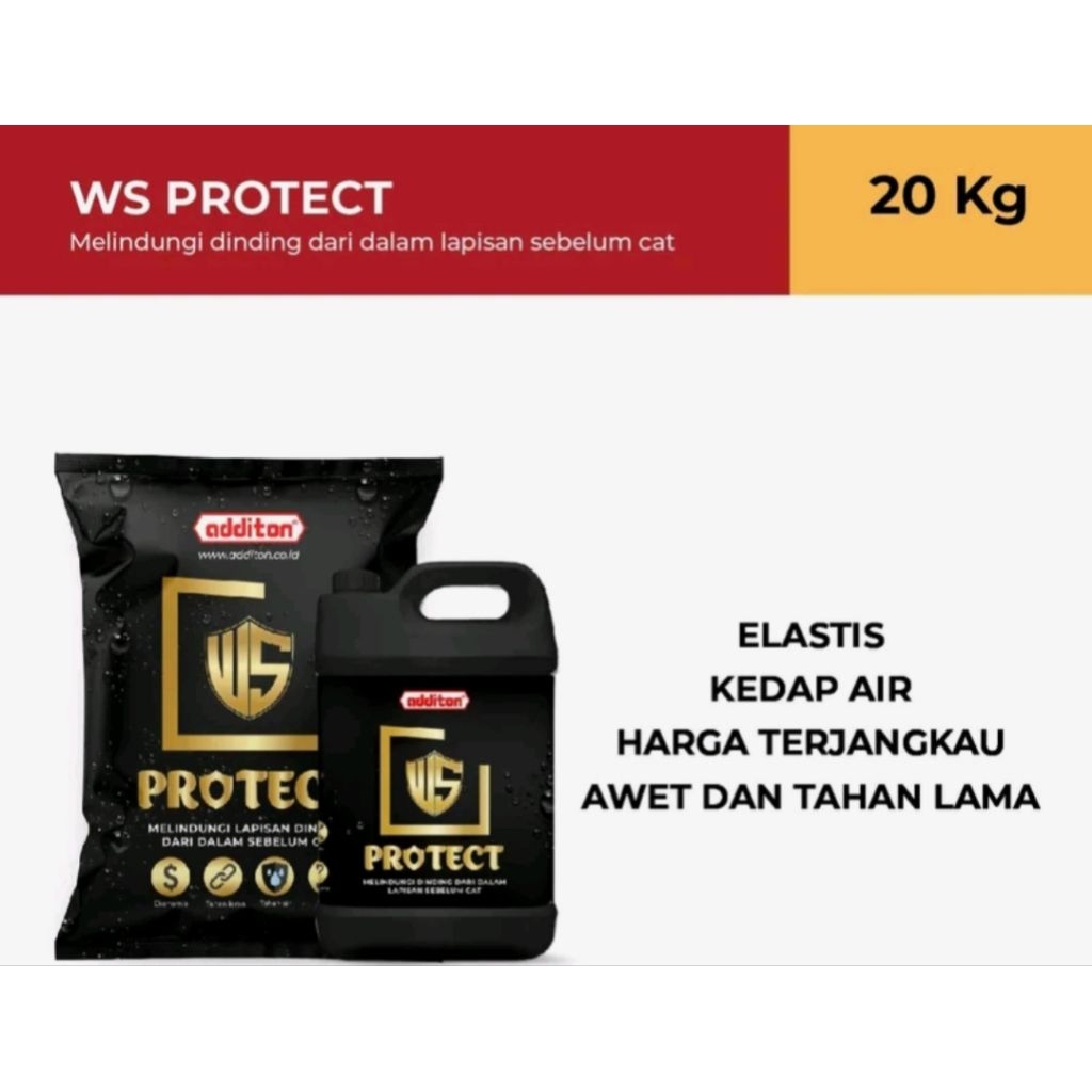 ADDITON WS PROTECT 20kg - Cat Anti Bocor & Waterproofing untuk Dinding Rembes dan Bocor. Terdiri dar